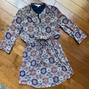 DR2 by Daniel Rainm split neck 3/4 sleeve dress